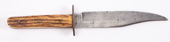 A late 19th century English Bowie knife,maker Jonathan Crookes Sheffield,