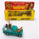 Corgi Toy Gift Set 7 'Daktari' : comprising Land Rover 109 in green and black stripes with lime