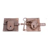 A French wrought iron lock and key,