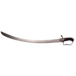A British 1796 Pattern Light Cavalry Trooper's sword, the curved ingle edged,