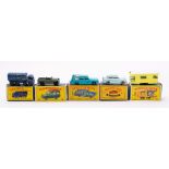 Matchbox vehicles, a collection of five to include no.42 Studebaker Station Wagon, no.