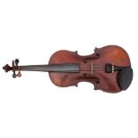 Violin, a Czechoslovakian Stradivarius copy violin, dated '1713', 36cm body length.