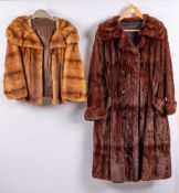 A group of five various late 20th-century fur coats,