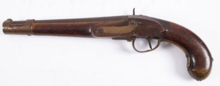 A 19th century percussion cap pistol, unsigned,