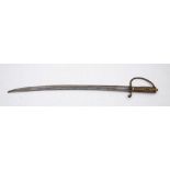 A 19th-century German hunting hanger, the slightly curved,