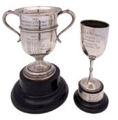 Billiard and Snooker silver trophies,