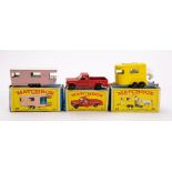 Matchbox. A boxed group of three: comprising No. 71 Jeep Pick Up, No.43 Pony Trailer and No.