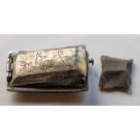 An 18th century cut steel pocket tinder box, of rectangular form,