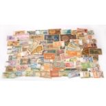 A large collection of mixed used banknotes:
