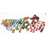 Diecasts Vehicles; A collection of assorted vintage model vehicles, including eight racing cars,