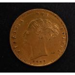 A Victorian half sovereign 1877.