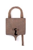 A French steel padlock,