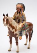 Beswick; Mounted Indian model 1391, height 21 cm.