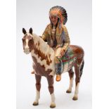 Beswick; Mounted Indian model 1391, height 21 cm.