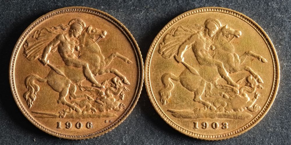 Two Edwardian Half Sovereigns dated 1903 and 1906. - Image 3 of 4