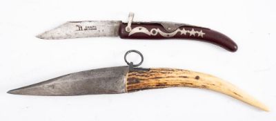 A late 19th century French folding knife, maker Claudin,