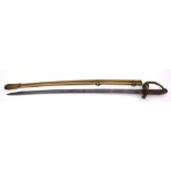 A Victorian 1822 Pattern Infantry Officer's sword, the slightly curved single edge,