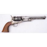 A Reproduction Colt Model 1851 Navy six shot percussion revolver, serial number S329. 34cm long.