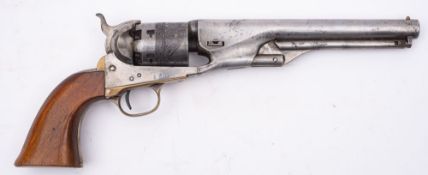 A Reproduction Colt Model 1851 Navy six shot percussion revolver, serial number S329. 34cm long.