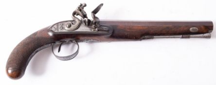 A late 18th/ 19th century flintlock pistol by Walker of London,