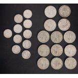 Thirteen pre 1947 halfcrowns with nine high grade 1937 Scottish shillings and one 1937 English