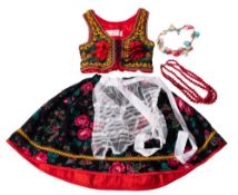 A Child's Polish national Costume, comprising floral head band,