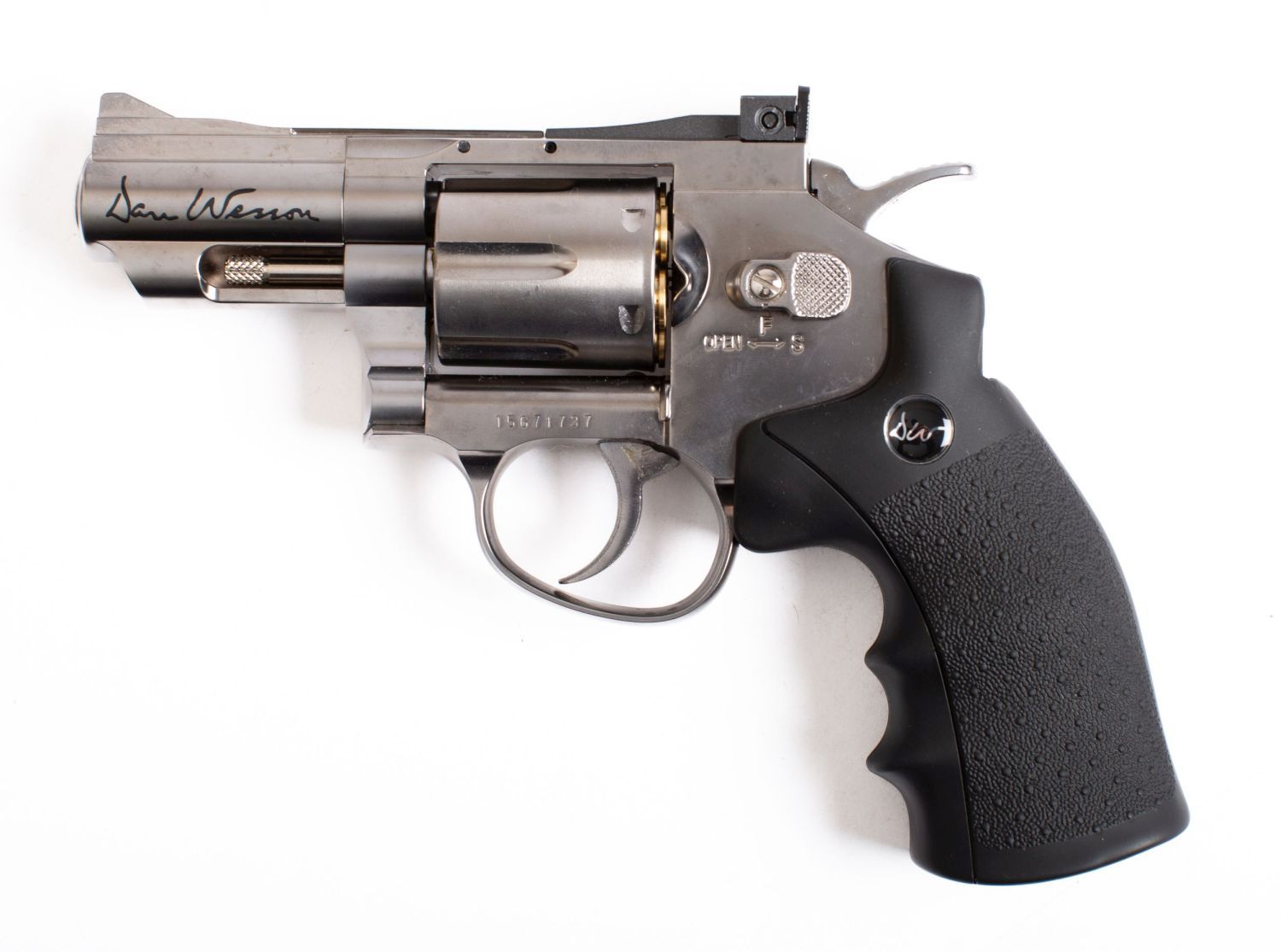 A Dan Wesson .177 calibre CO2 air pistol revolver, serial number '156G71727' 3 inch barrel with .