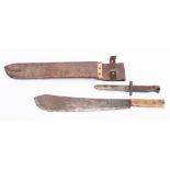 A WWI British Army Issue machete, maker Samuel Kitchen, Birmingham,