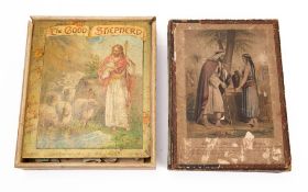 A late Victorian/ early Edwardian wooden jigsaw puzzle 'The Finding of Moses' and another 'The