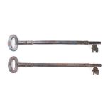 A pair of long shaft keys stamped '32': (2)