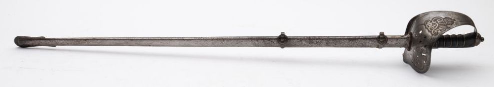 A WWI period Cavalry Officer's sword, maker Wilkinson of London, plain straight single-edged blade,