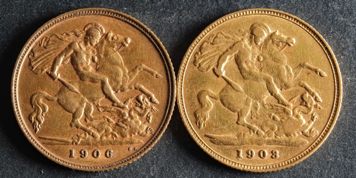Two Edwardian Half Sovereigns dated 1903 and 1906. - Image 2 of 4