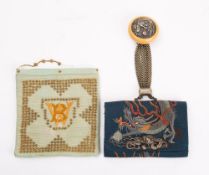 Arts and Crafts, an Oriental-styled embroidered purse,