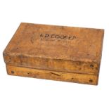 A WWII period vellum suitcase formerly the property of R.D. Cooper RNVR HMS 'Dabchick'.