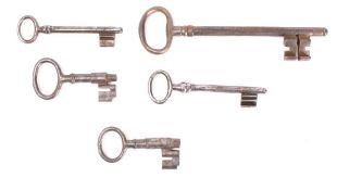 Five various 19th century and later French keys: (5)