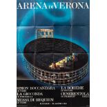 A late 20th century Arena di Verona Poster for Simon Boccanegra, 14th July to 26th August 1973,