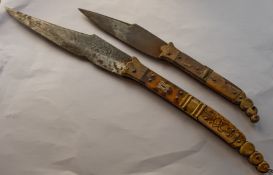 A 19th-century Spanish Navaja folding knife, maker Beauvoir, the 6in.