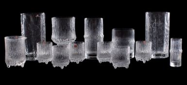 Tapio Wirkkala for Iitala six Ultima Thule shot glasses and matching jug,