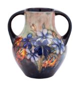 A Walter Moorcroft pottery vase, of two handled baluster form,