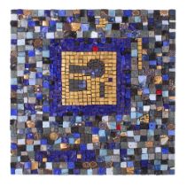 Jude Freeman [Contemporary] 'Symbol' a mosaic formed from glass, ceramic and stone tesserae, framed,