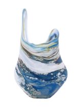 *Lesley Clarke [Contemporary] a 'blue sea' glass vase,