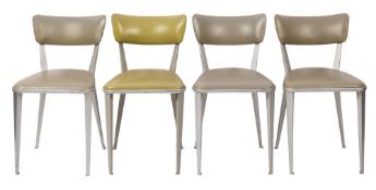 A set of four aluminium and faux leather covered chairs, model BA23,