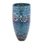 Will Shakespeare [Contemporary] a glass vase from the 'boulder series' the clear and mottled green