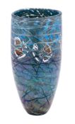 Will Shakespeare [Contemporary] a glass vase from the 'boulder series' the clear and mottled green