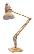 A scumble painted metal 'anglepoise' table lamp, probably by Herbert Terry & Sons Ltd of Redditch,