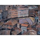 Contemporary Artist Landscape of Sienna Oil on canvas 160 x 120 cm Signed JEL and dated '03 lower