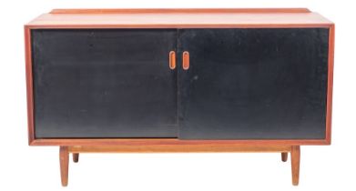 A teak sideboard, by Sibast Furniture, circa 1960s; with maker's plaque; the top with raised back,