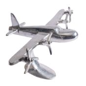 An aluminium model of an aircraft,