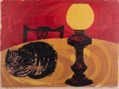 *Robert Tavener (British, 1920- 2004) Artist's Proof of 'Cat on the Table'