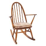 An Ercol elm and beech 'Quaker' rocking chair,